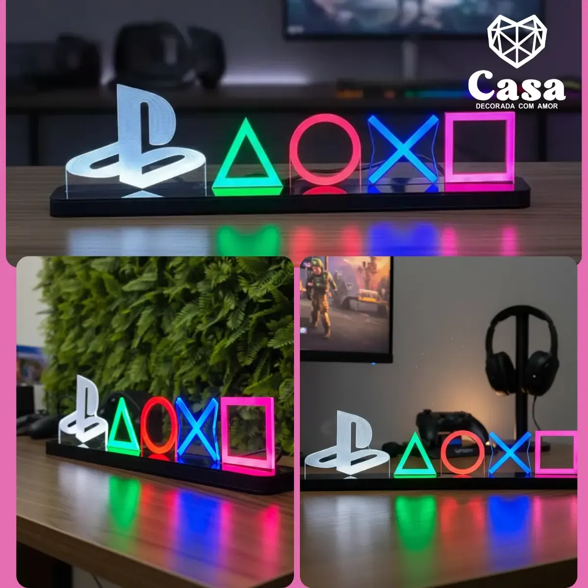 Abajur Luminária Led Especial Playstation Ps4 Xbox - R$ 142,9