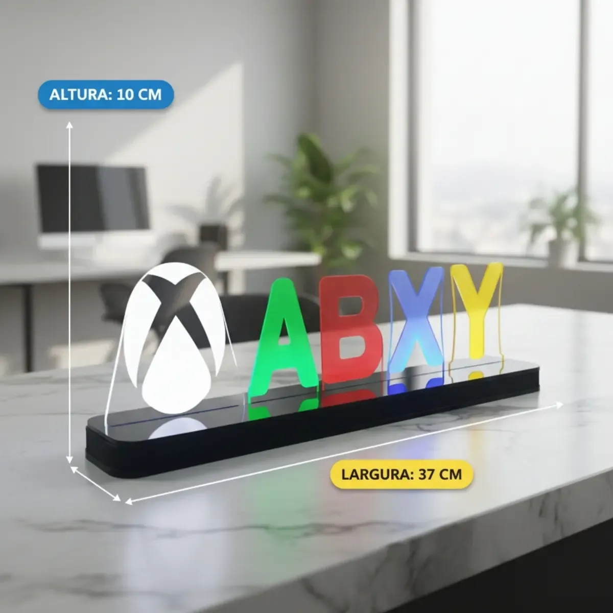 Abajur Luminária Led Especial Xbox 37cm Videogame - R$ 113,56