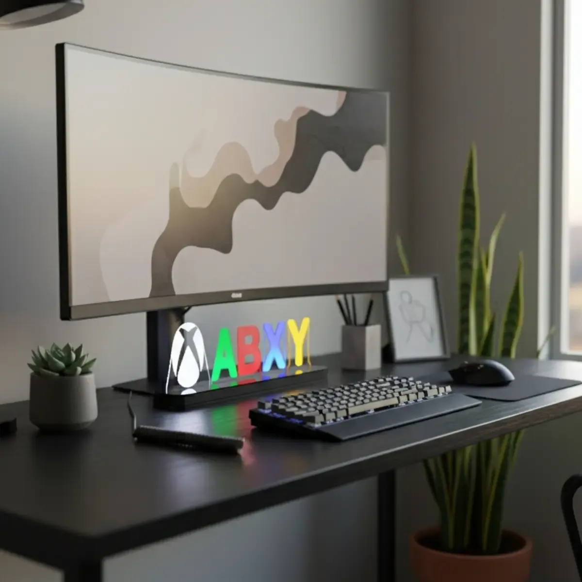 Abajur Luminária Led Especial Xbox 37cm Videogame - R$ 113,56