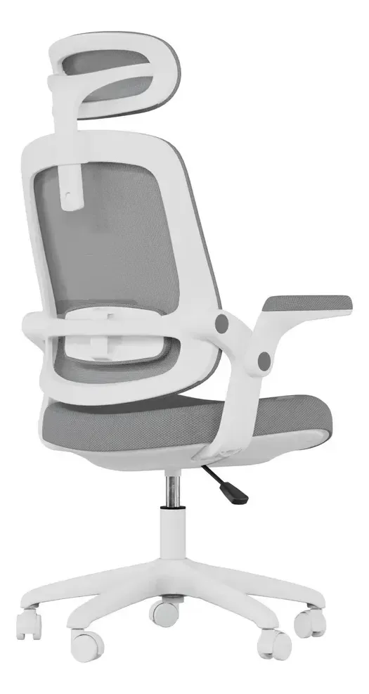 Cadeira De Escritório Astra Ergonômica Elements Cinza Branco - R$ 827