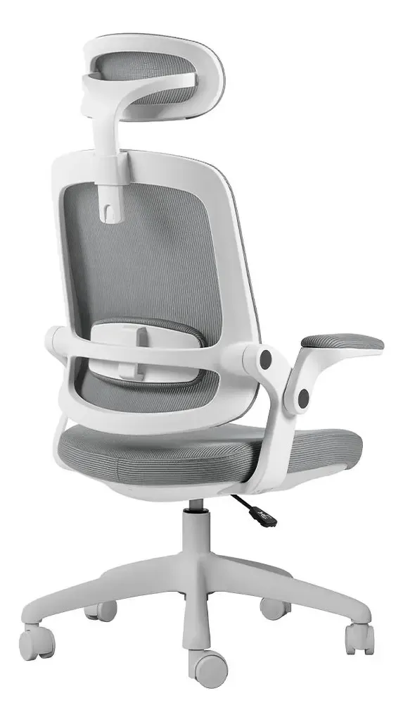 Cadeira De Escritório Astra Ergonômica Elements Cinza Branco - R$ 827