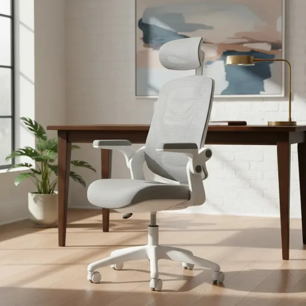 Cadeira De Escritório Astra Ergonômica Elements Cinza Branco - R$ 827