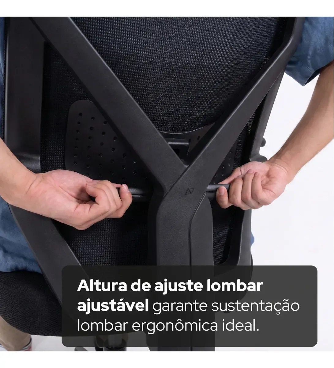 Cadeira De Escritório Confortável Albari Elements Mesh Ergônomica Preto NR17 - R$ 2.106,9