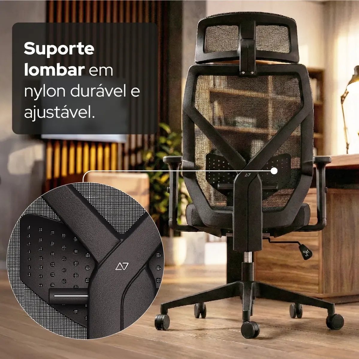 Cadeira De Escritório Confortável Albari Elements Mesh Ergônomica Preto NR17 - R$ 2.106,9