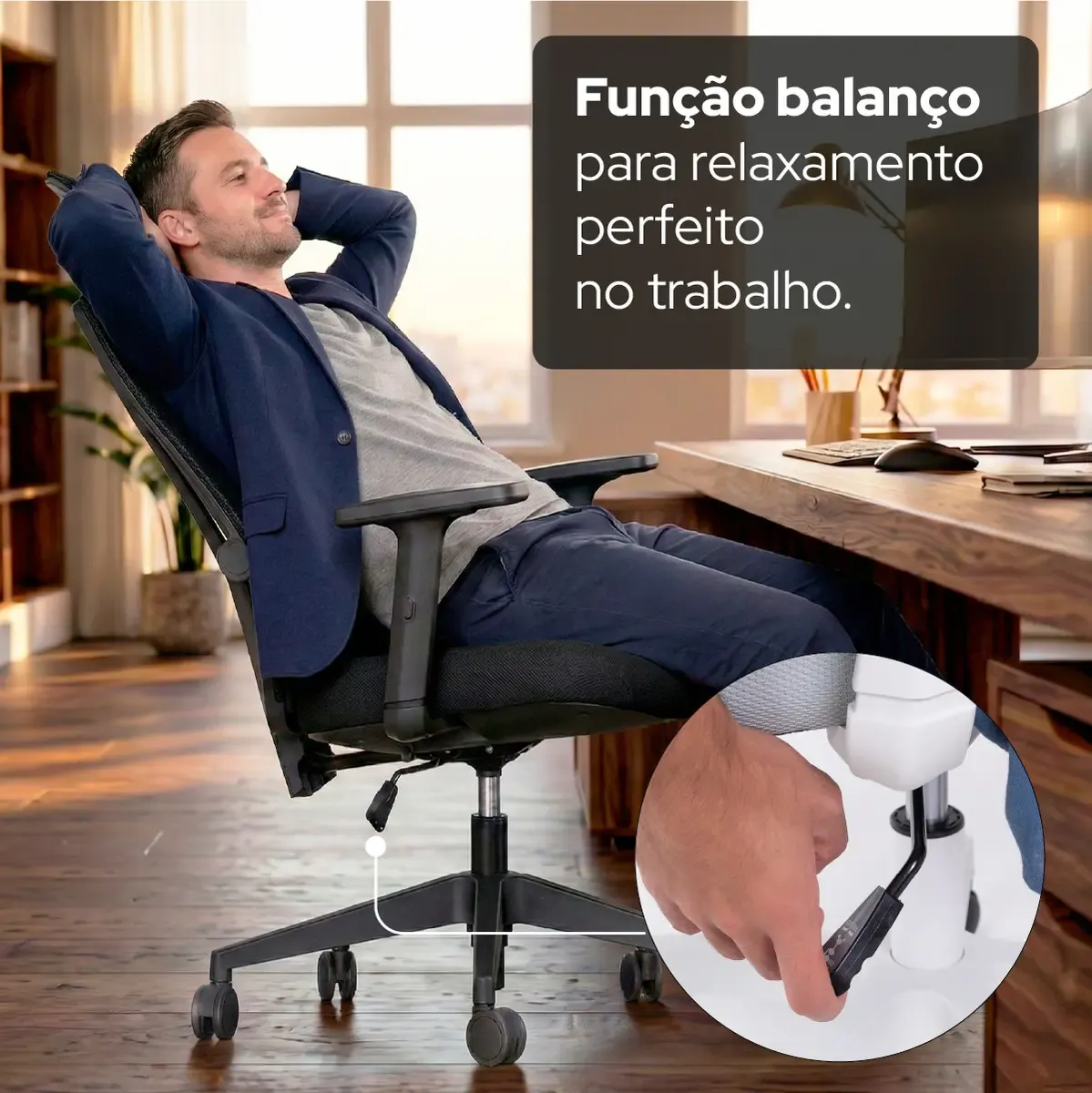Cadeira De Escritório Confortável Albari Elements Mesh Ergônomica Preto NR17 - R$ 2.106,9