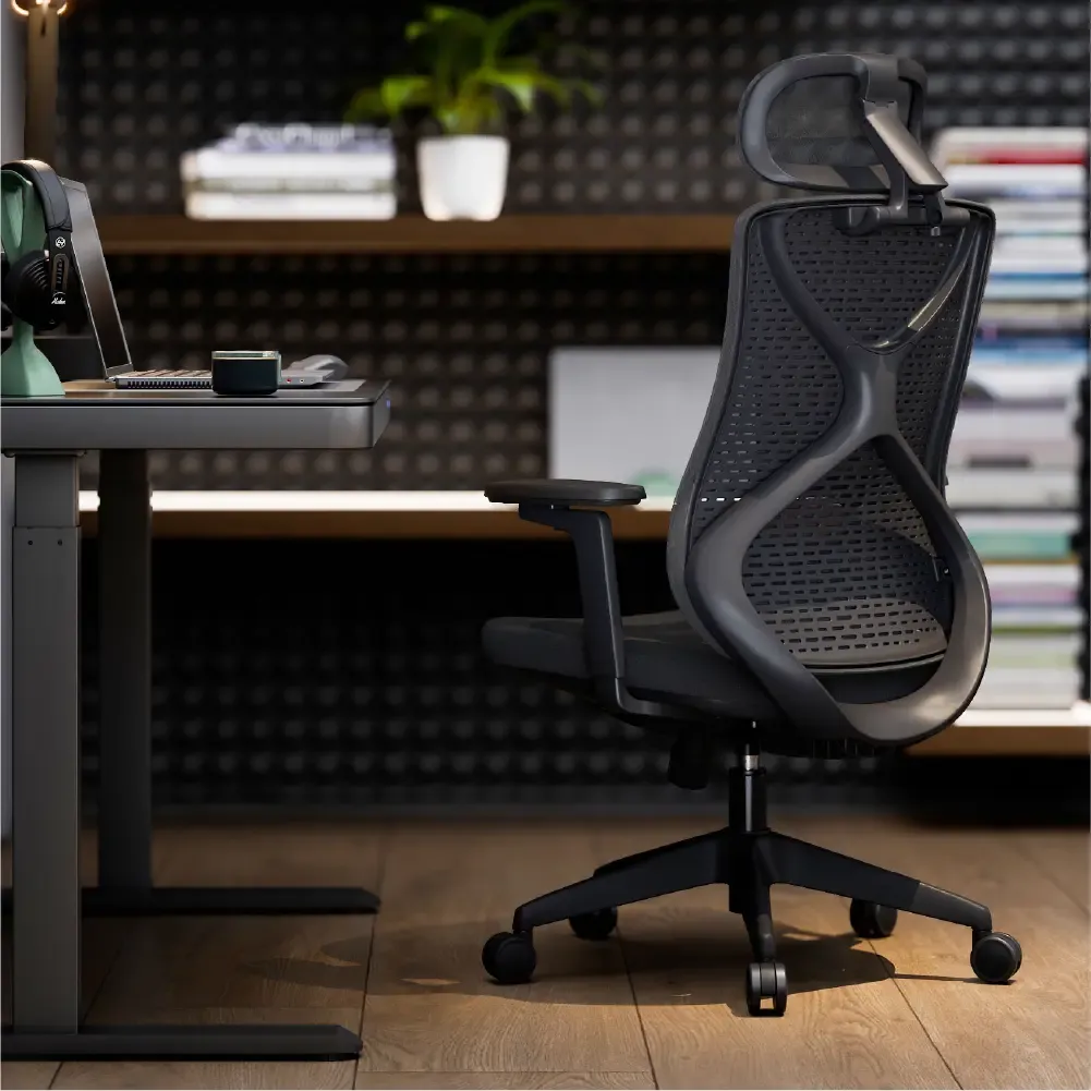 Cadeira De Escritório Ergonômica Aiven Com Mesh Elements Preto NR17 - R$ 2.559,9