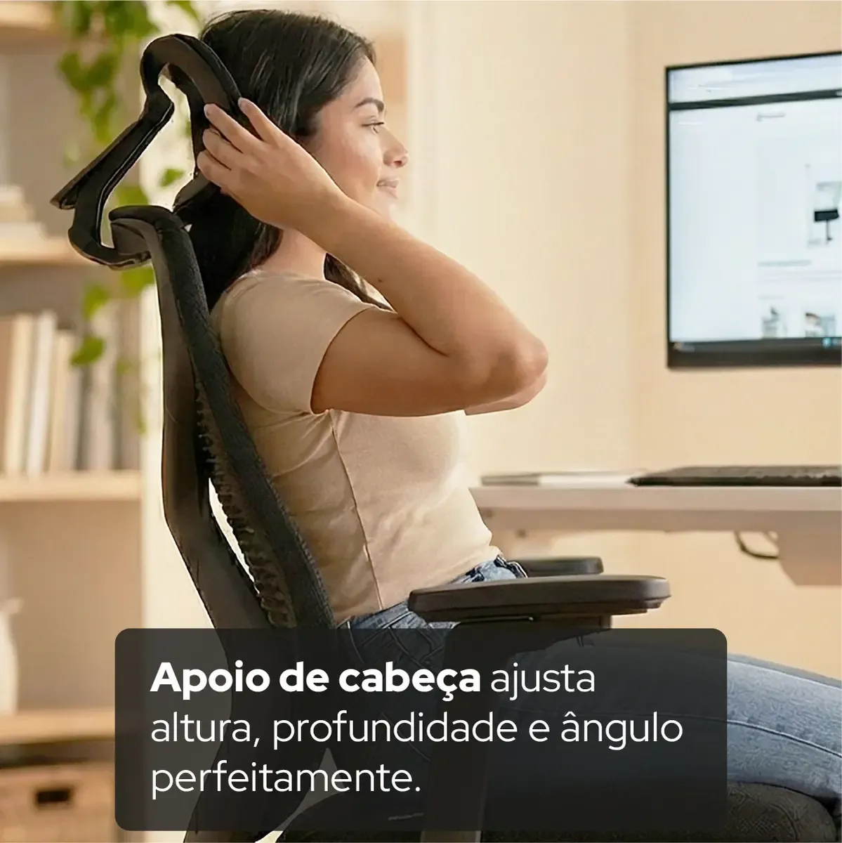 Cadeira De Escritório Ergonômica Aiven Com Mesh Elements Preto NR17 - R$ 2.559,9