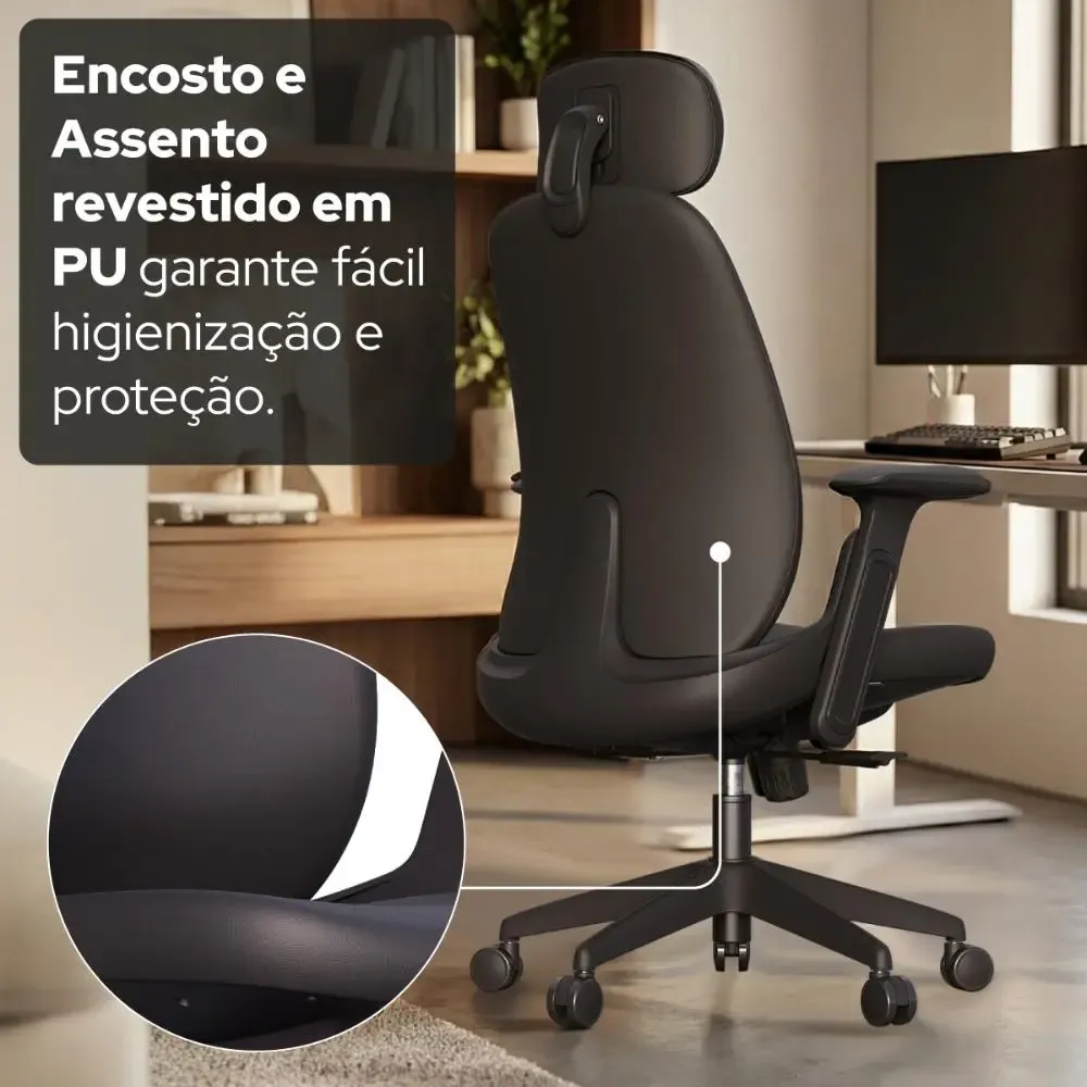 Cadeira Escritório Confortavel Ergonômica Elements Belena - R$ 2.549,9