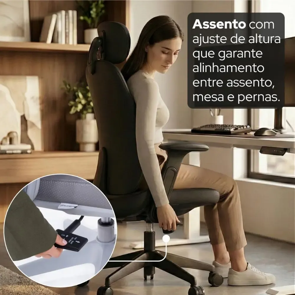 Cadeira Escritório Confortavel Ergonômica Elements Belena - R$ 2.549,9