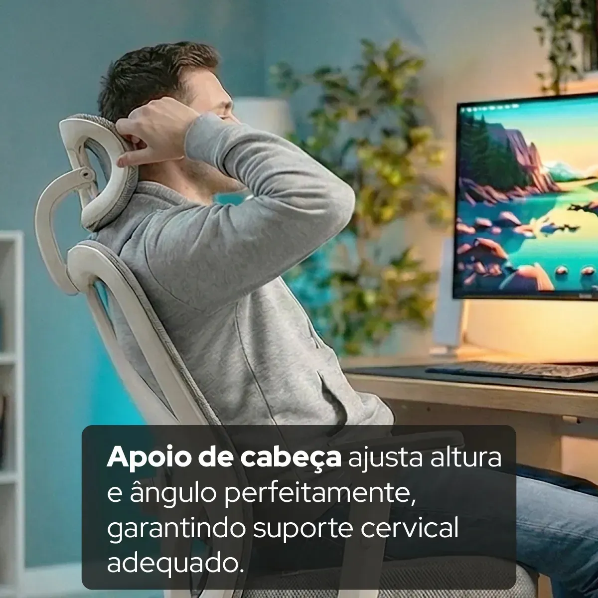 Cadeira Escritório Confortavel Ergonômica Elements Samaia Cinza NR17 - R$ 1.749,9