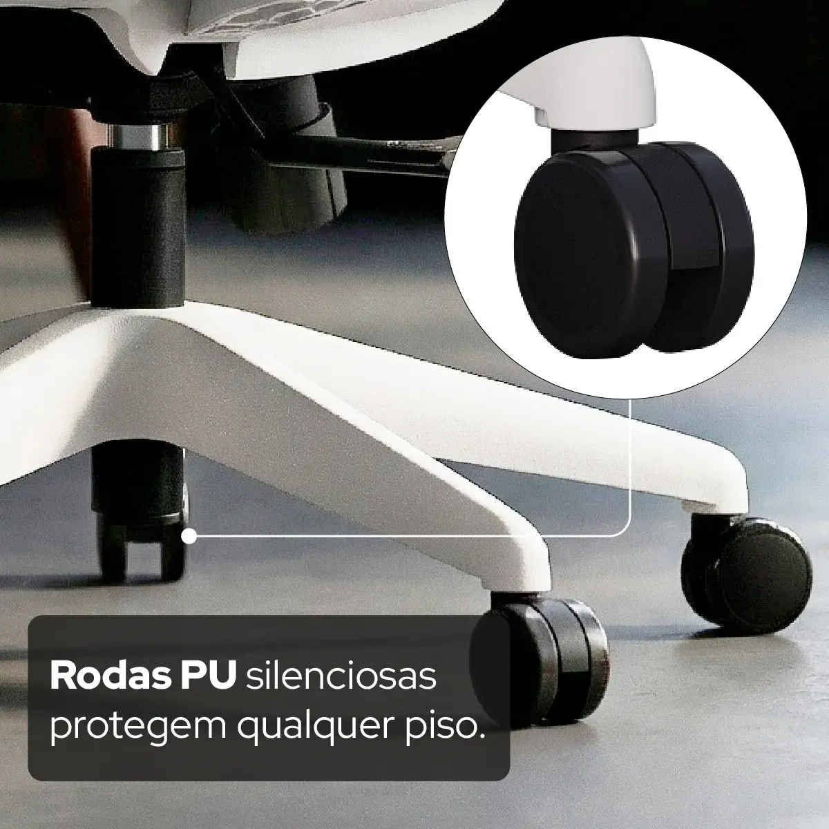 Cadeira Escritório Ergonômica Confortável Elements Alásia Cinza Encosto Em Mesh E Assento Em Espuma 58d NR17 - R$ 1.199