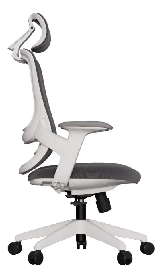 Cadeira Escritório Ergonômica Confortável Elements Alásia Cinza Encosto Em Mesh E Assento Em Espuma 58d NR17 - R$ 1.199