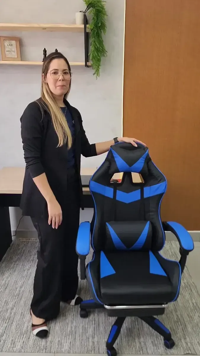 Cadeira Gamer Ergonômica Preta Reclinável Com Apoio dos Pés Led Tools Couro Sintético - R$ 514,08