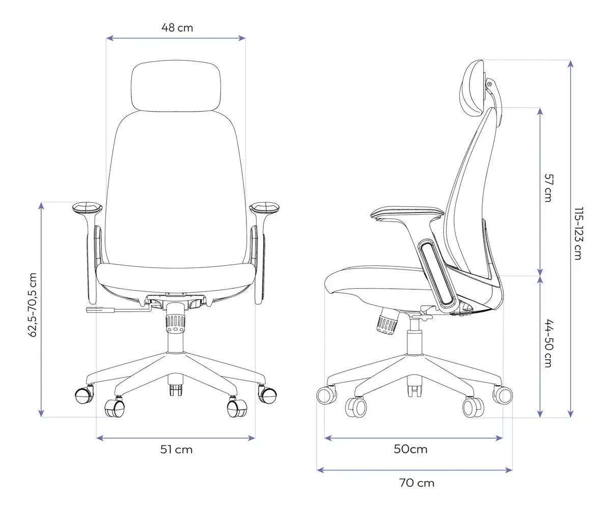 Cadeira Giratória de Escritório Confortável Ergonômica Elements Belena - Cinza NR17