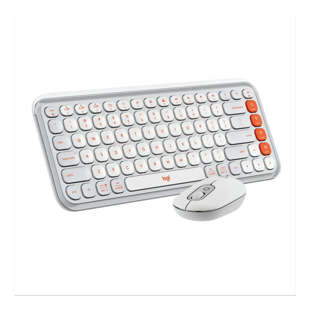 Combo Teclado e Mouse sem fio Logitech POP Icon- Branco - R$ 427,41