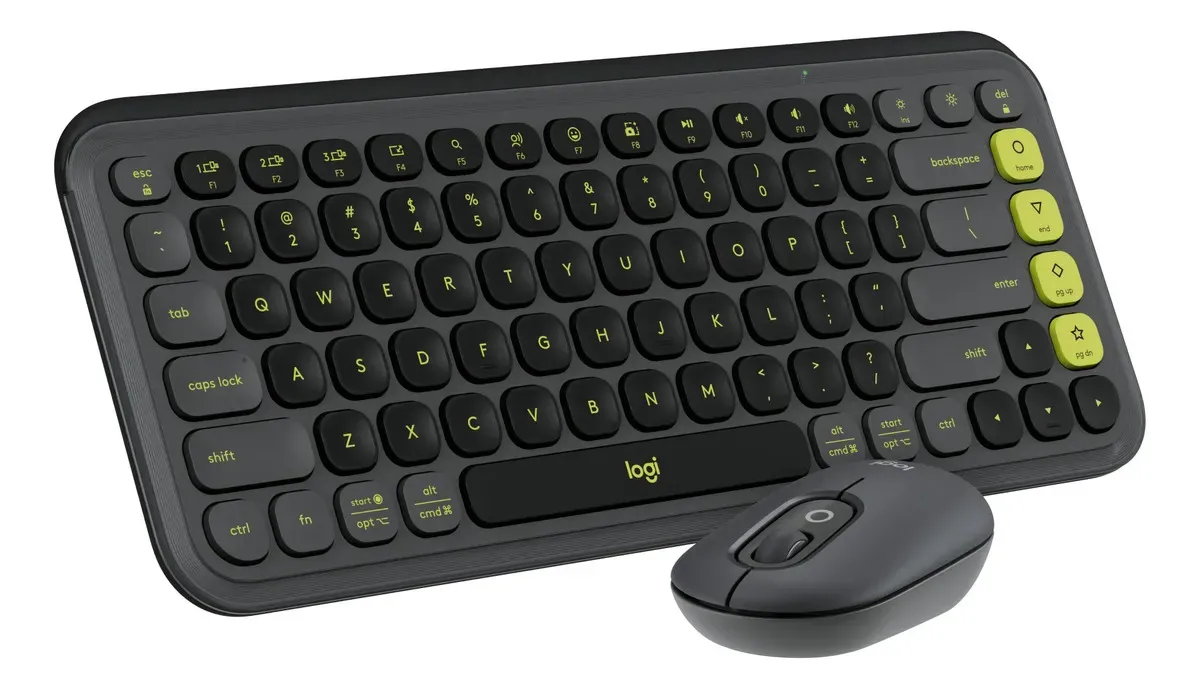 Combo Teclado e Mouse sem fio Logitech POP Icon- Branco - R$ 427,41