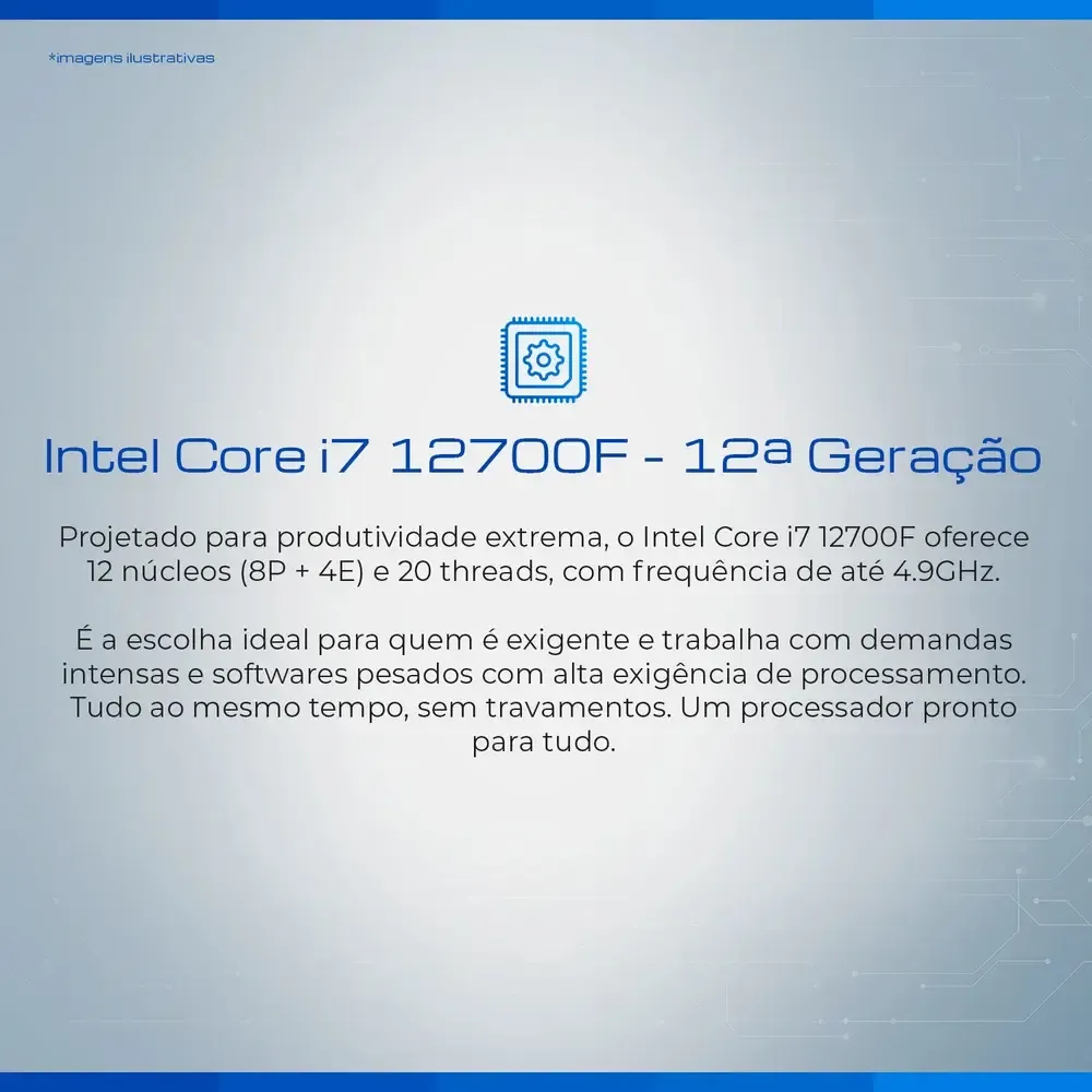 Computador Bluepc Pro - Intel Core i7 12700f (12ª Geração), 32gb Ddr4, SSD 1TB, Gráficos Geforce, Fonte 500w, WINDOWS 11 Pro - CDBP-PRO134 - R$ 6.179