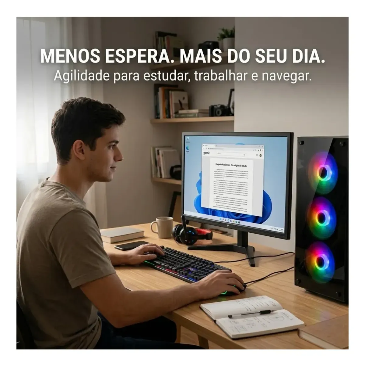 Computador Completo Pc I7 3.4ghz 16gb Ssd 480gb Monitor 19