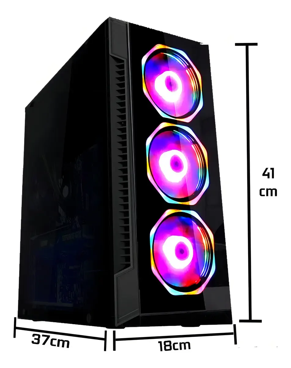 Computador De Mesa Fácil Computadores Gabinete Gamer Black 240 Gb Com Processador Amd Ryzen 5 5600g - R$ 3.965