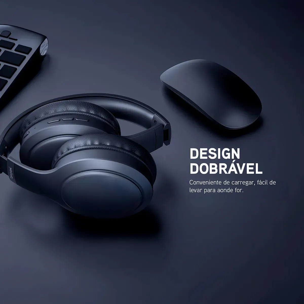 Fone De Ouvido Headphone Dapon H02D Bluetooth 5.1 Over-ear 22h Preto - R$ 78,9