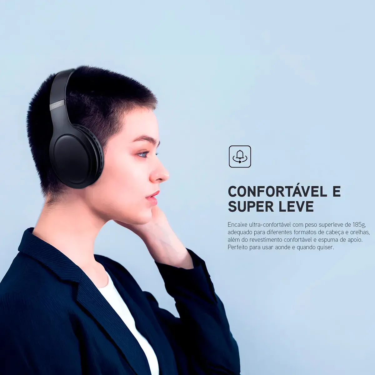 Fone De Ouvido Headphone Dapon H02D Bluetooth 5.1 Over-ear 22h Preto - R$ 78,9