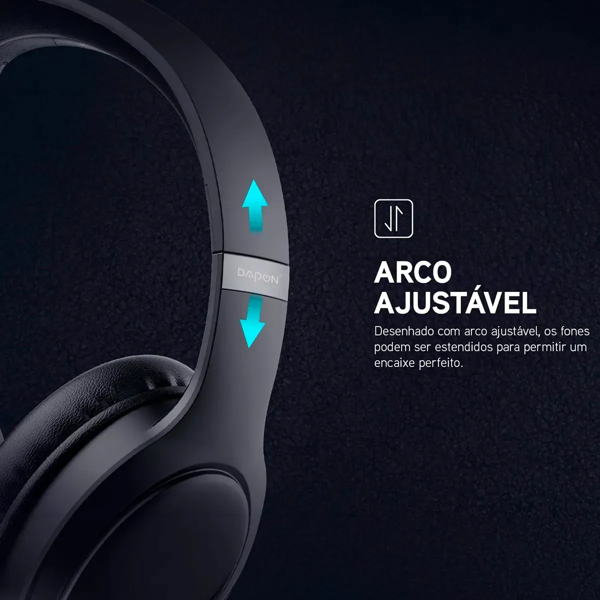 Fone De Ouvido Headphone Dapon H02D Bluetooth 5.1 Over-ear 22h Preto - R$ 78,9