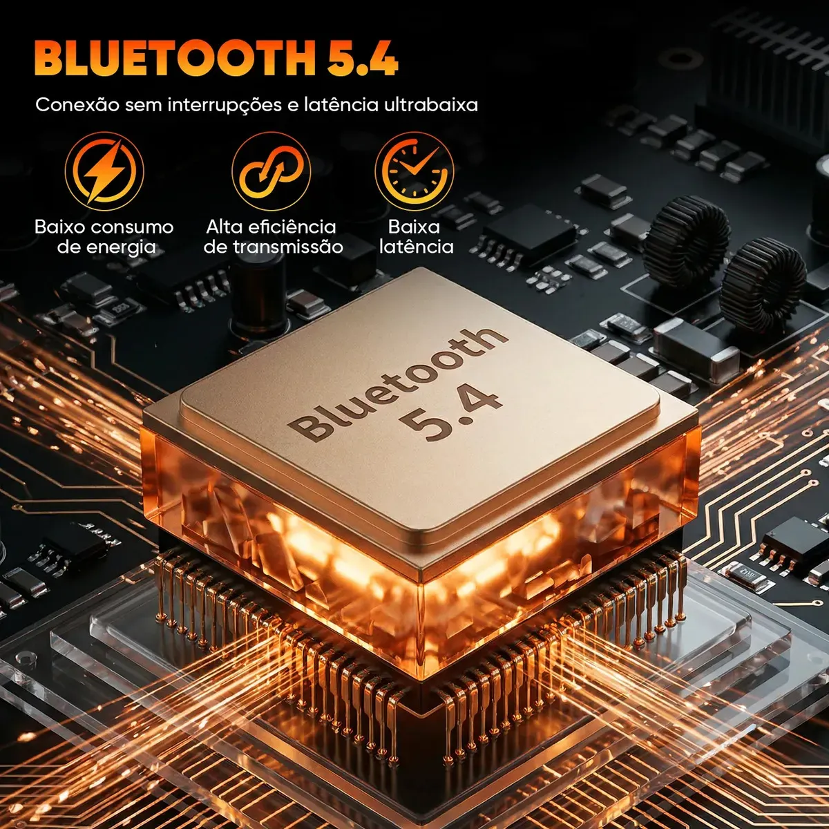 Fone de Ouvido Over-Ear Inova BT-950 Bluetooth 5.2 Sem Fio com Microfone e Redução de Ruído para Celular e Notebook - R$ 64,74