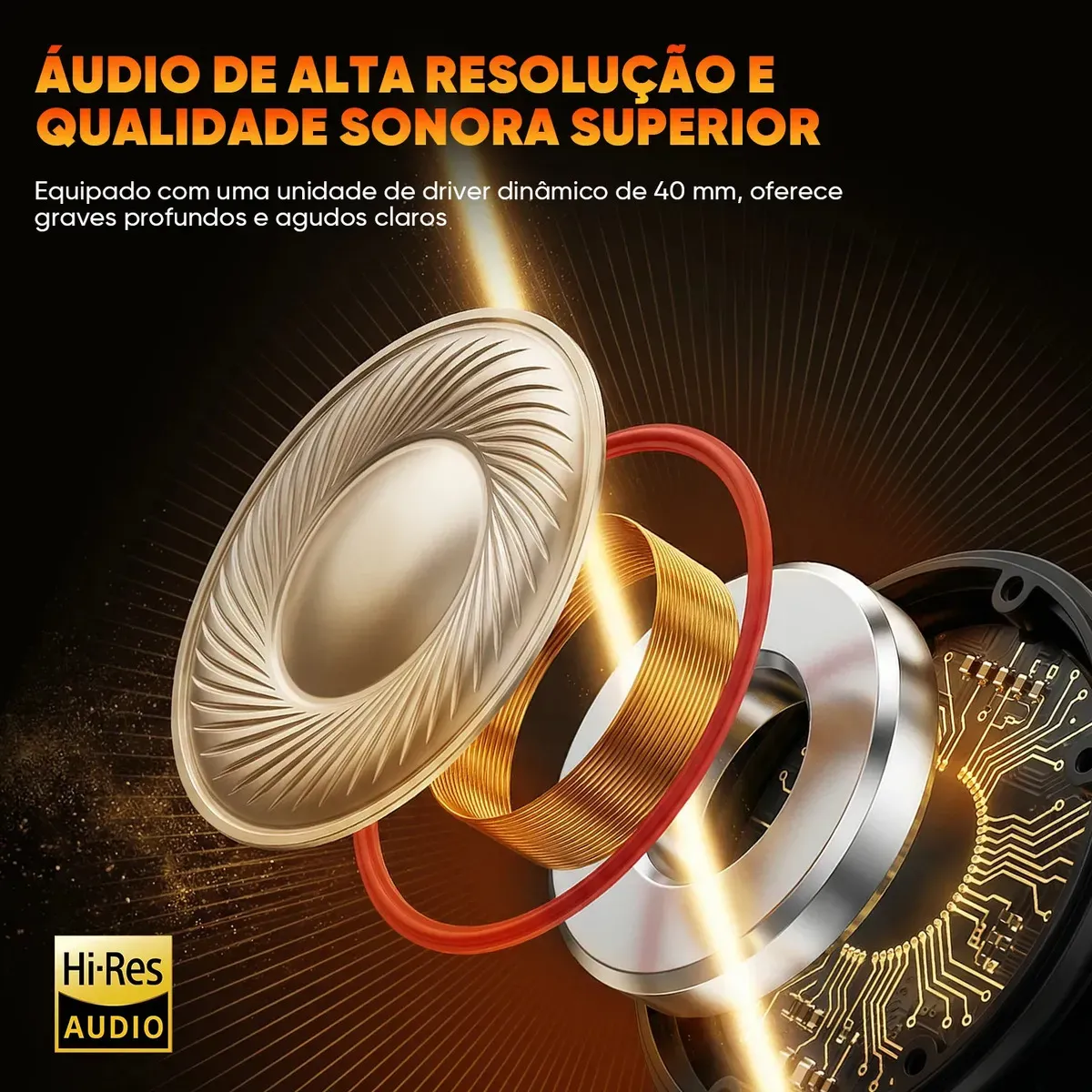 Fone de Ouvido Over-Ear Inova BT-950 Bluetooth 5.2 Sem Fio com Microfone e Redução de Ruído para Celular e Notebook - R$ 64,74
