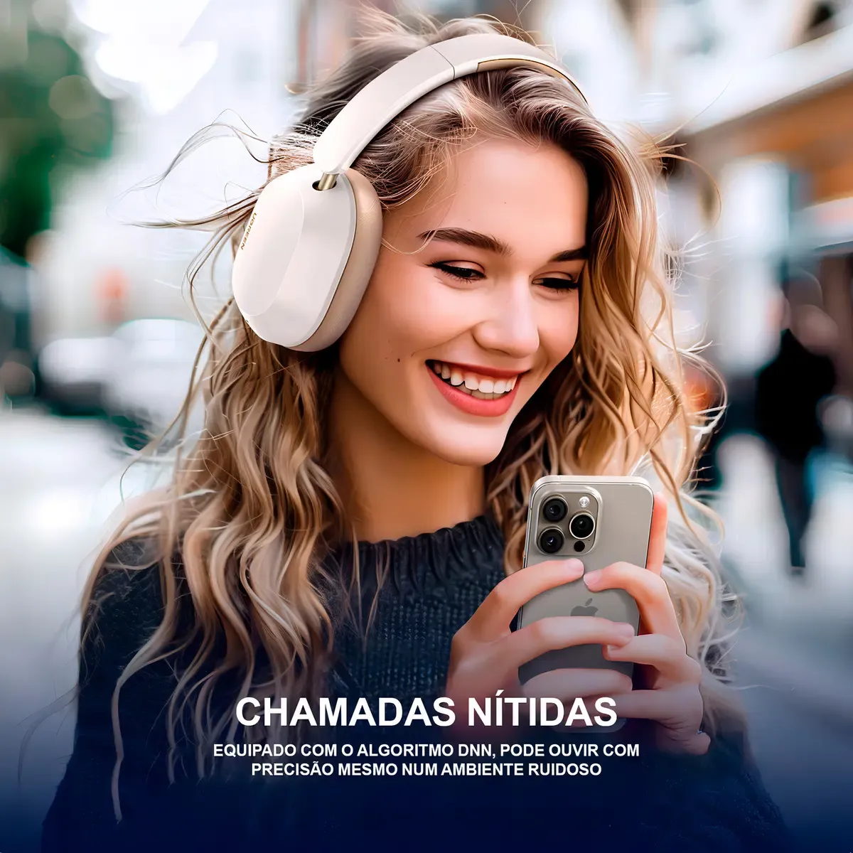 Headphone Fone Bluetooth Ugreen Max5c 75h Espacial Anc 43db Cor Preto - R$ 164,99