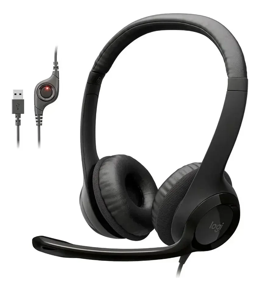 Headset Logitech H390 USB-A com Microfone e Controle de Volume