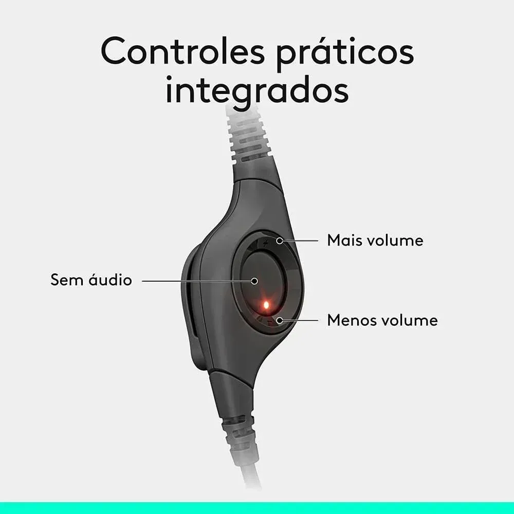 Headset Logitech H390 USB-A com Microfone e Controle de Volume