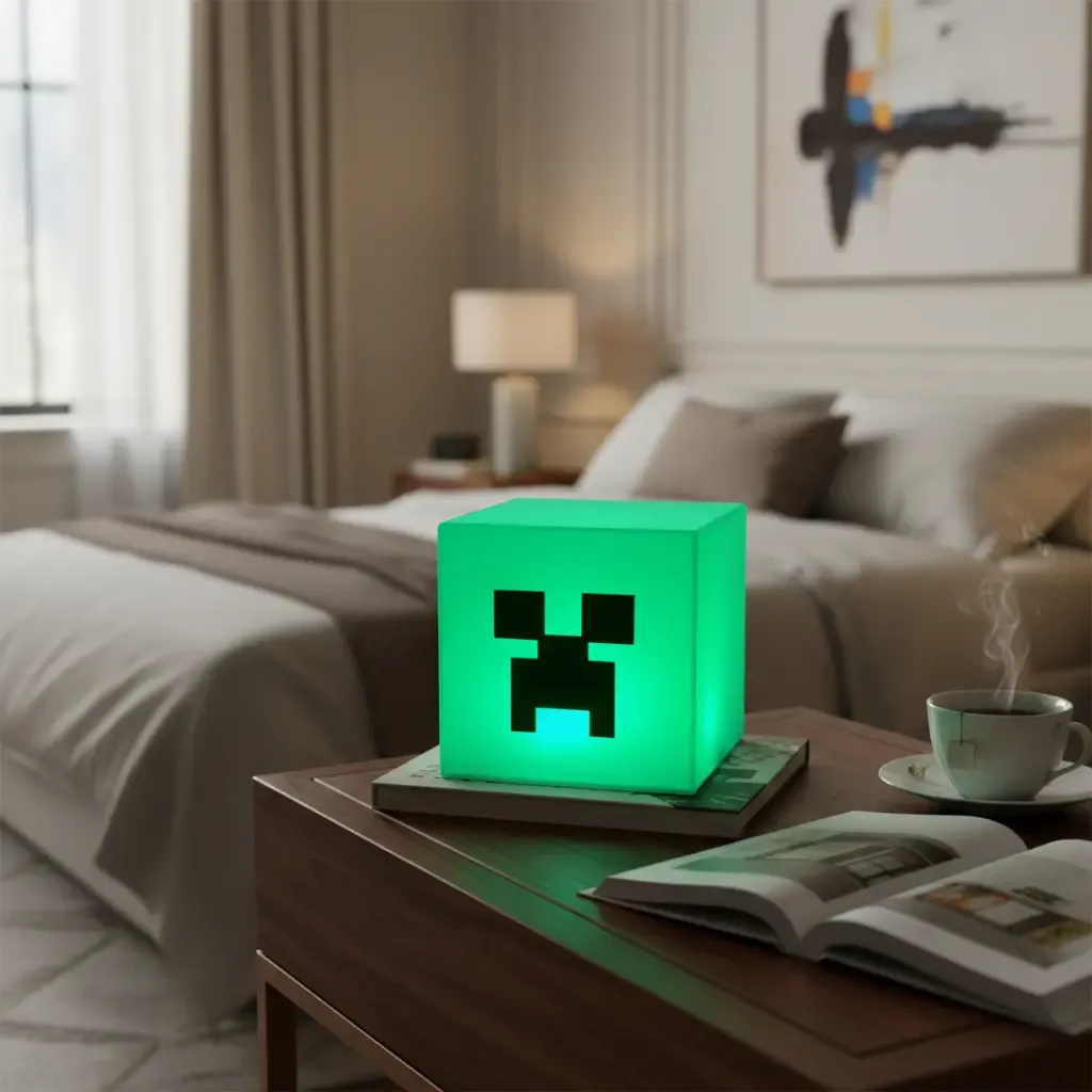 Luminária Abajur Quarto Minecraft Geek Decorativo Gamer - R$ 55