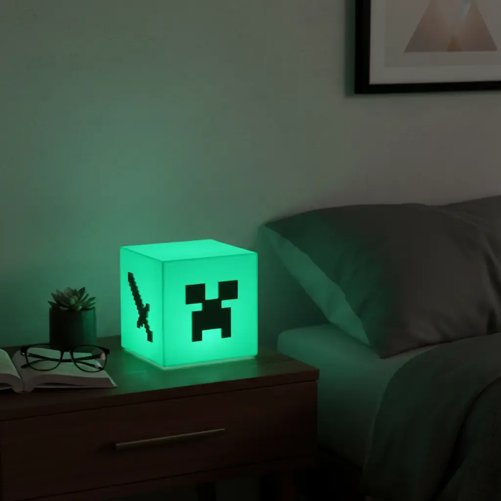 Luminária Abajur Quarto Minecraft Geek Decorativo Gamer - R$ 55