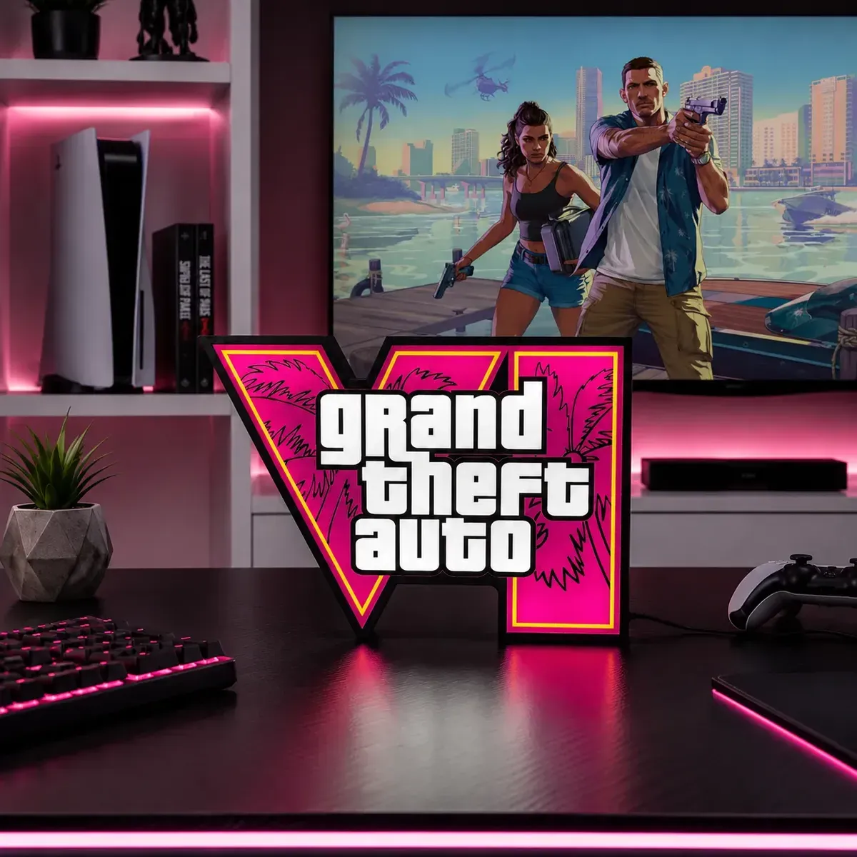 Luminária Decorativa Gta Grand Theft Auto Decoração Gamer - R$ 80,76
