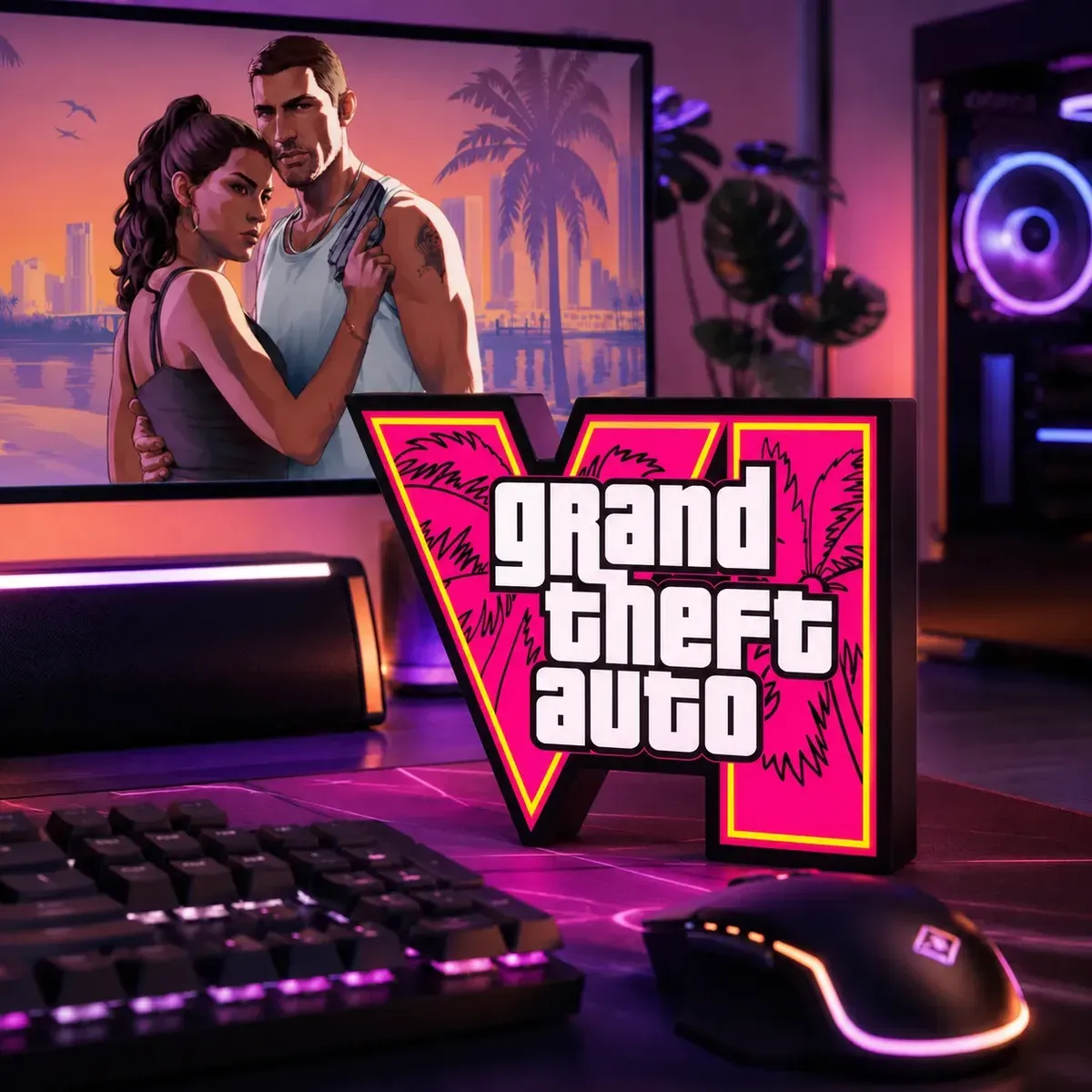 Luminária Decorativa Gta Grand Theft Auto Decoração Gamer - R$ 80,76