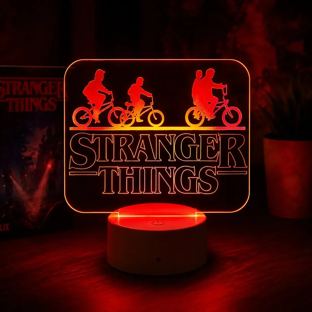 Luminaria Led Acrilico 3d Stranger Things Presente Geek Usb - R$ 62,6