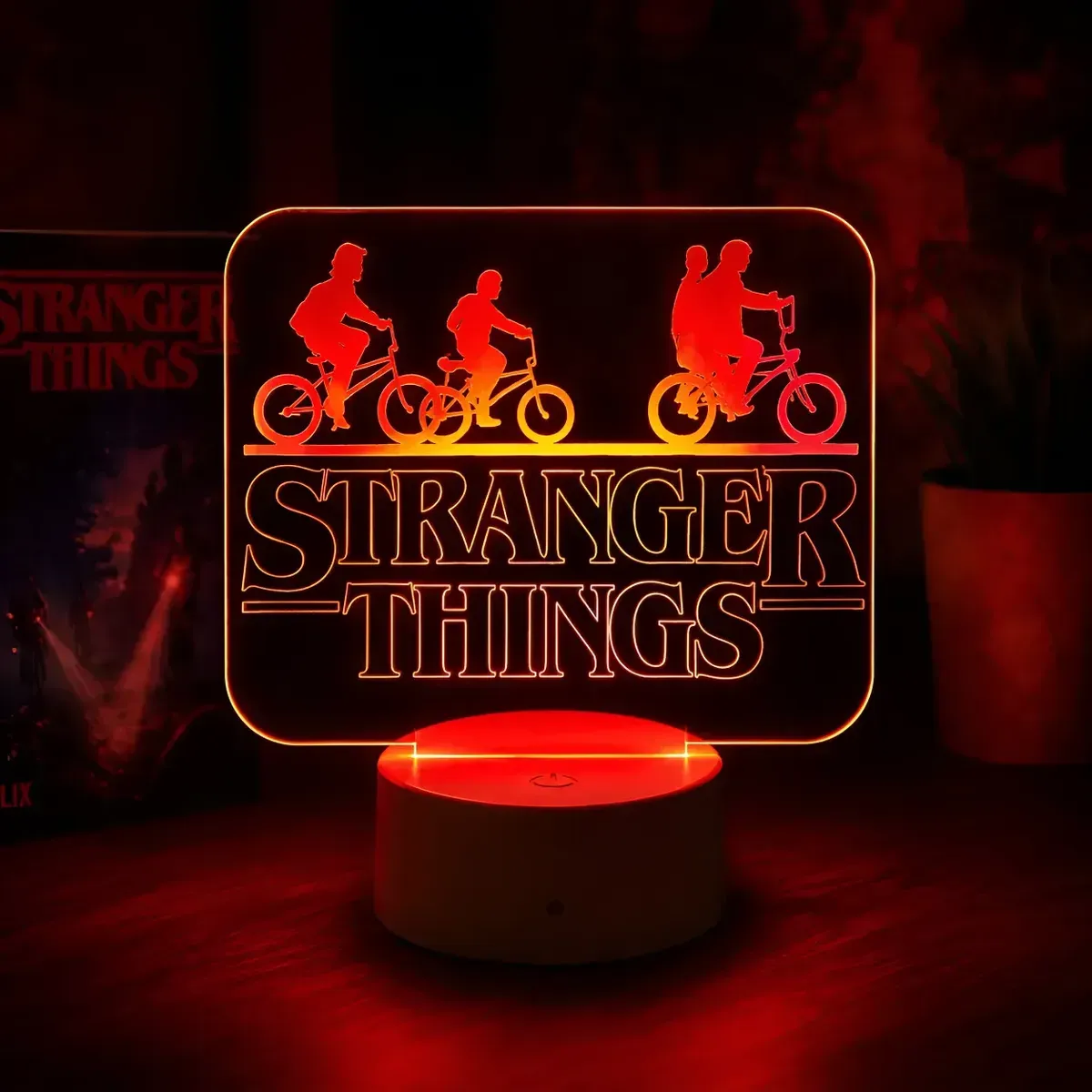 Luminaria Led Acrilico 3d Stranger Things Presente Geek Usb - R$ 62,6