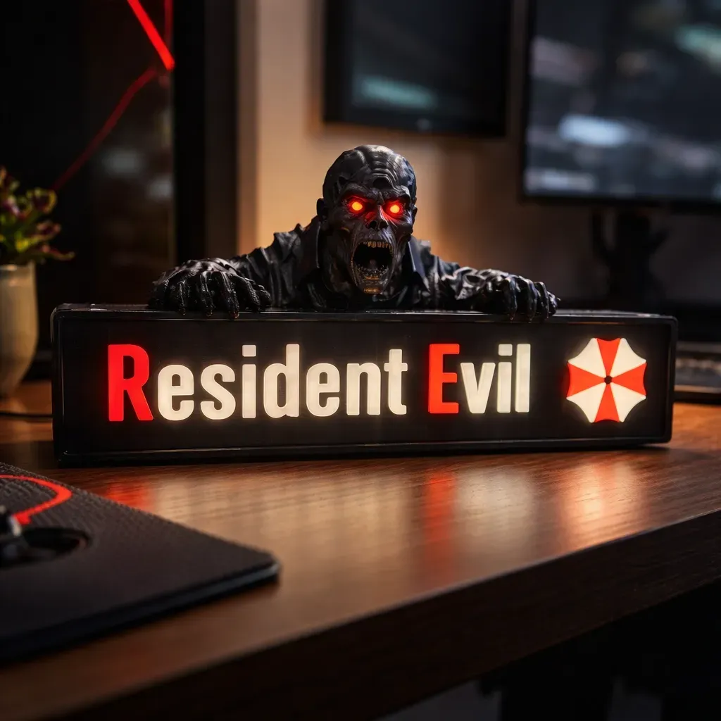 Luminária Resident Evil Zumbi Led Gamer Decorativa - R$ 84,55