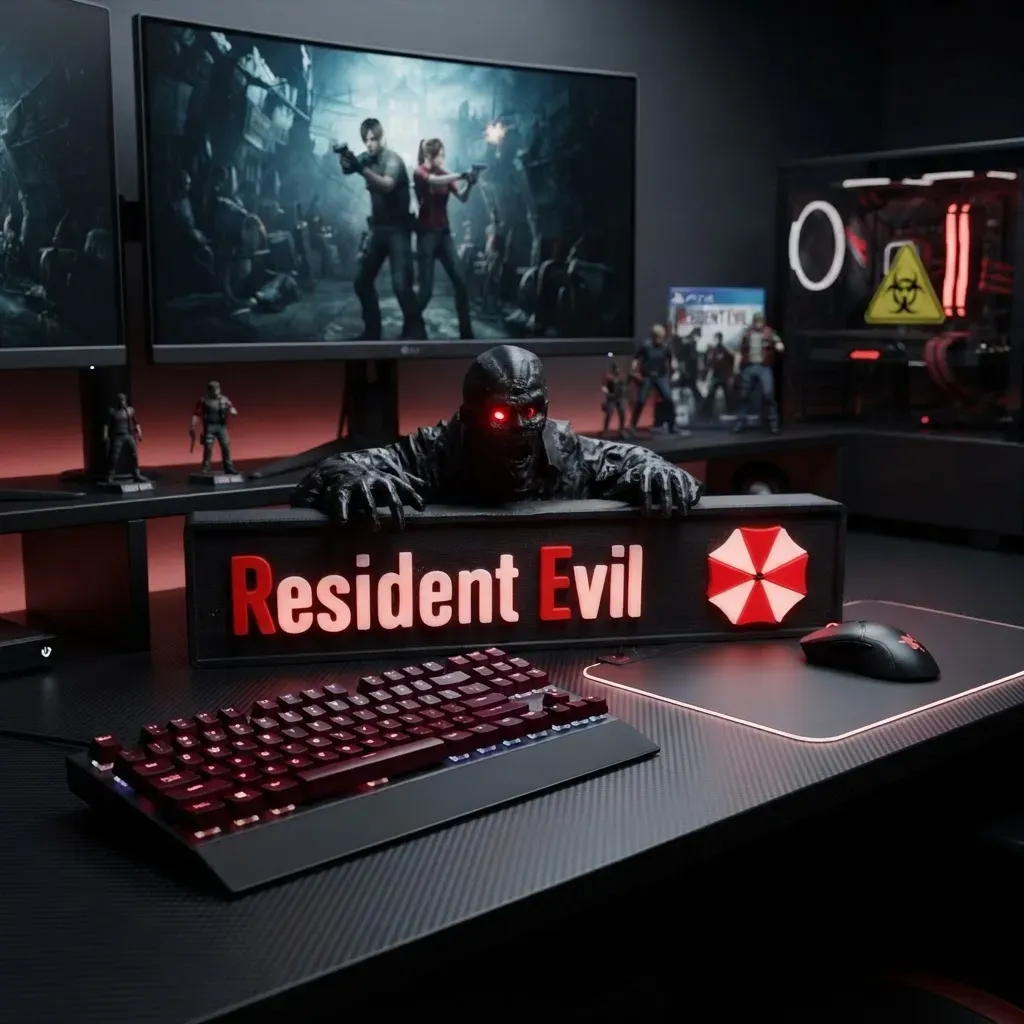 Luminária Resident Evil Zumbi Led Gamer Decorativa - R$ 84,55
