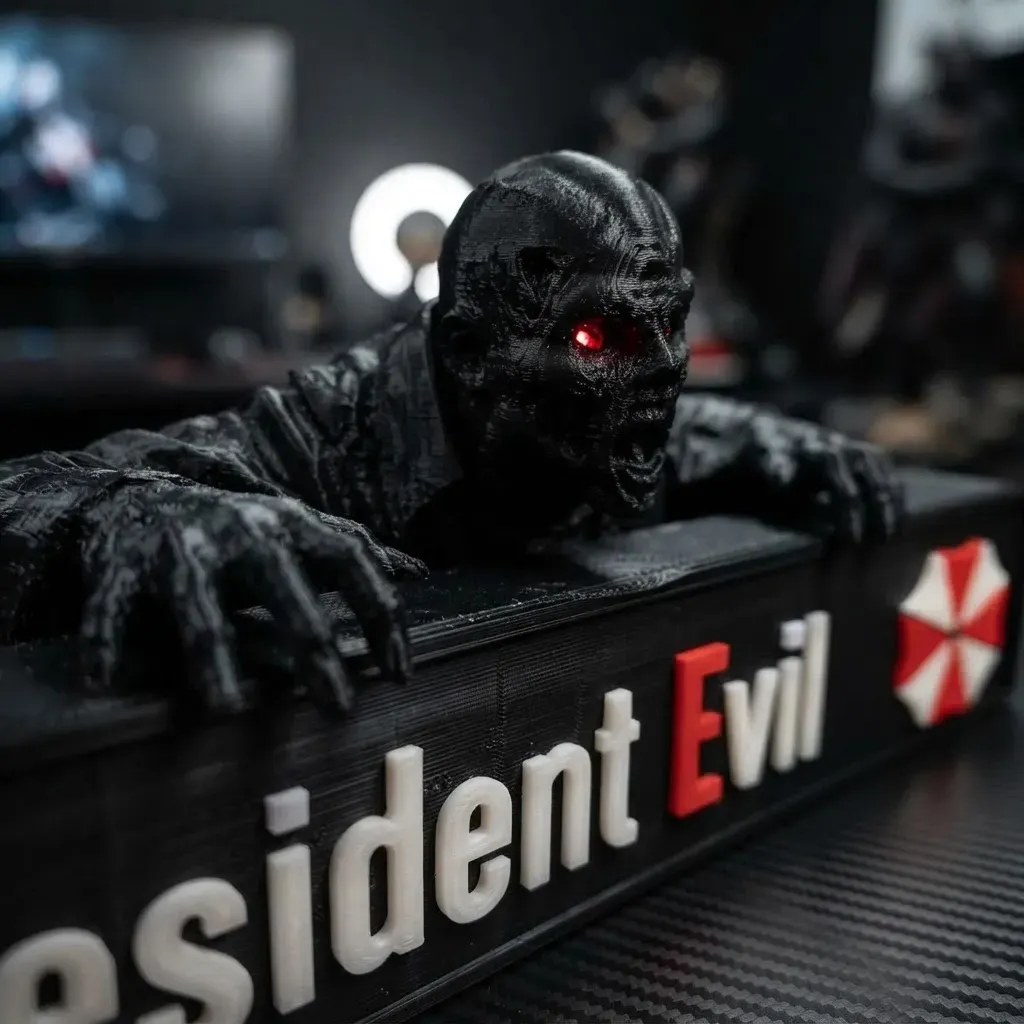 Luminária Resident Evil Zumbi Led Gamer Decorativa - R$ 84,55