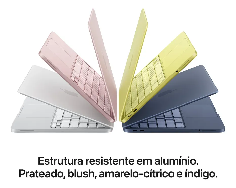MacBook Neo de 13 polegadas: Chip A18 Pro, CPU de 6 núcleos, GPU de 5 núcleos, 512GB, Touch ID - Prateado