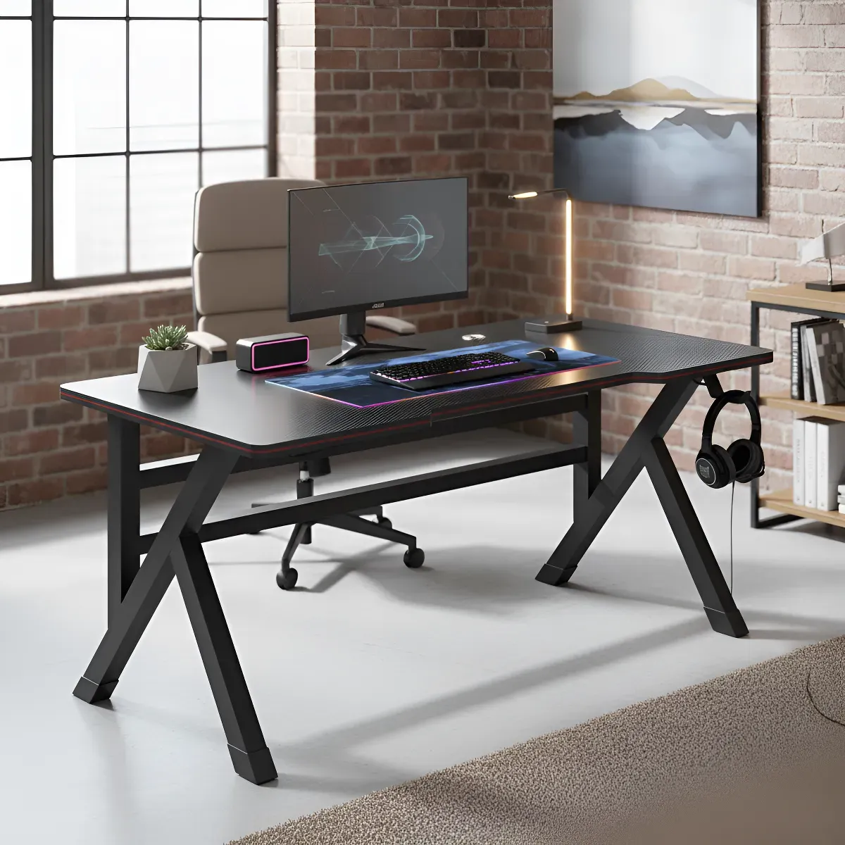 Mesa Gamer Para Pc E Jogos Preta Ou Branca 100cm Para Estudo - R$ 355,9
