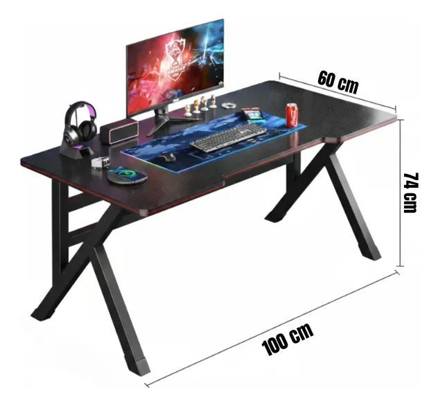 Mesa Gamer Para Pc E Jogos Preta Ou Branca 100cm Para Estudo - R$ 355,9