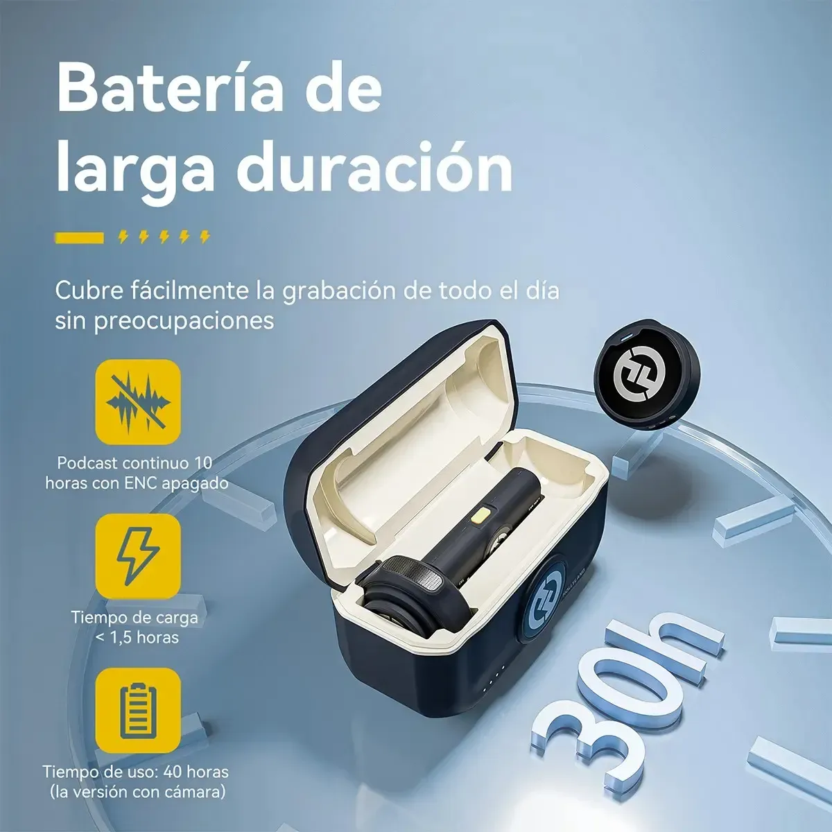 Microfone de lapela Hollyland Lark M2 Combo Preto. Sem Fio Duplo Com Cancelamento de Ruído USB-C Lightning Para iPhone Android Câmera Entrevistas Com Estojo de Carregamento Áudio 48kHz 24-bit - R$ 653