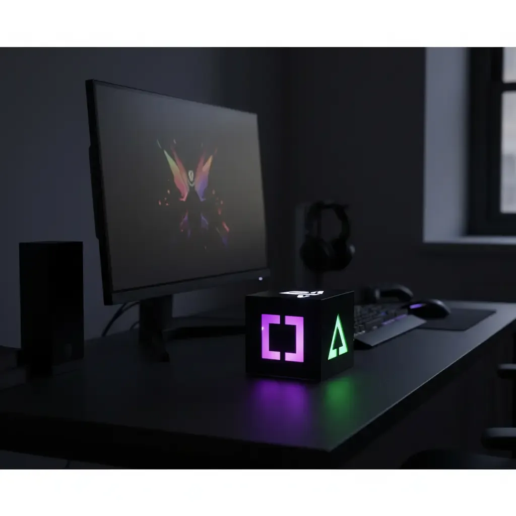Mini Abajur Playstation V2 Cubo Luminária Acrílico Led Gamer - R$ 44,5