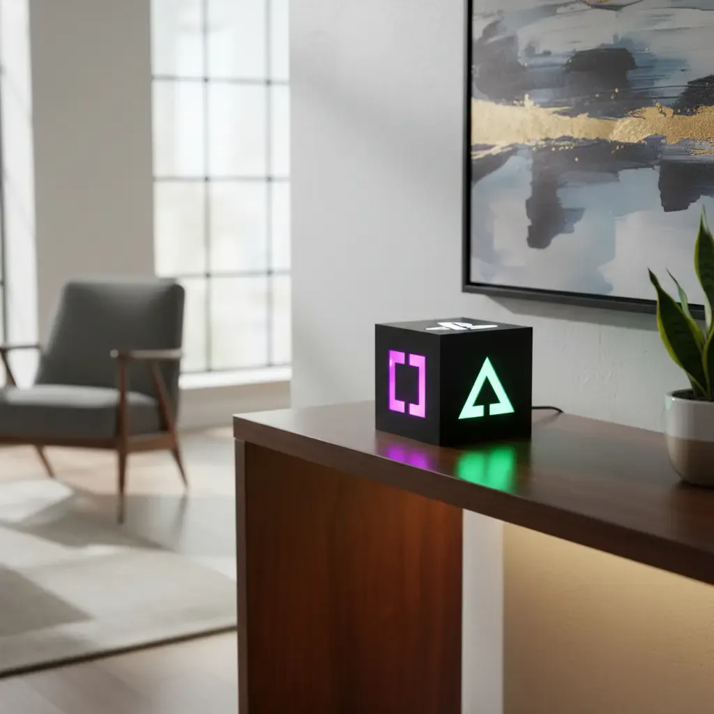 Mini Abajur Playstation V2 Cubo Luminária Acrílico Led Gamer - R$ 44,5