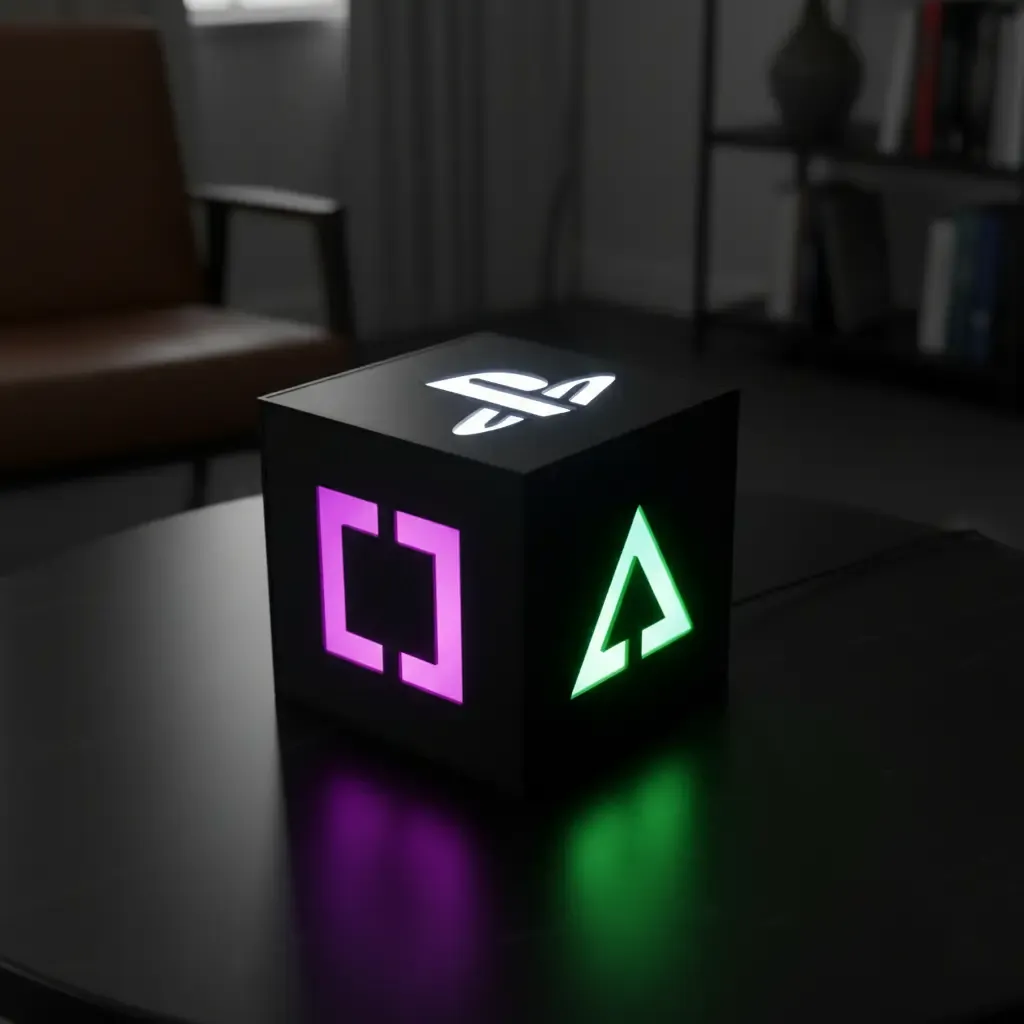 Mini Abajur Playstation V2 Cubo Luminária Acrílico Led Gamer - R$ 44,5