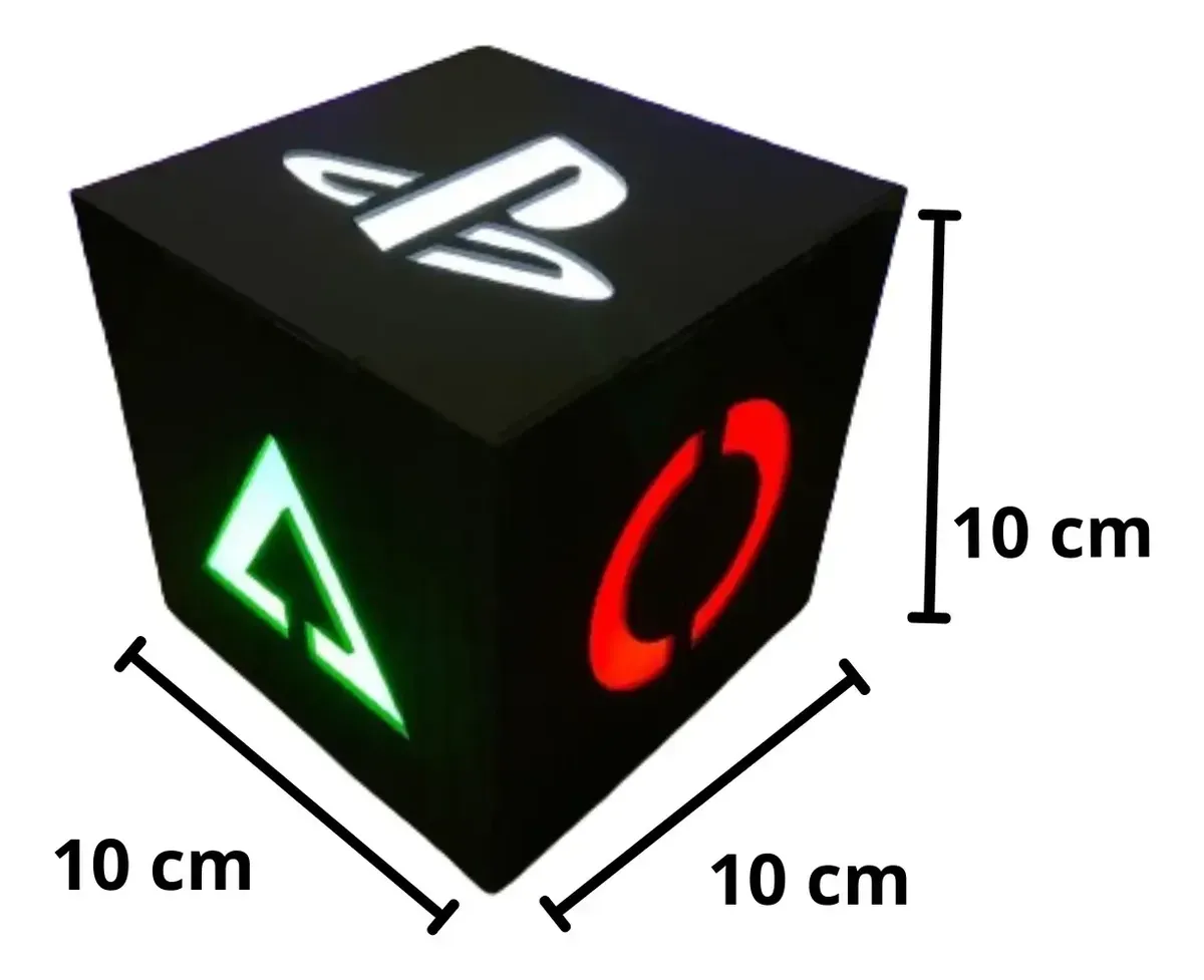 Mini Abajur Playstation V2 Cubo Luminária Acrílico Led Gamer - R$ 44,5