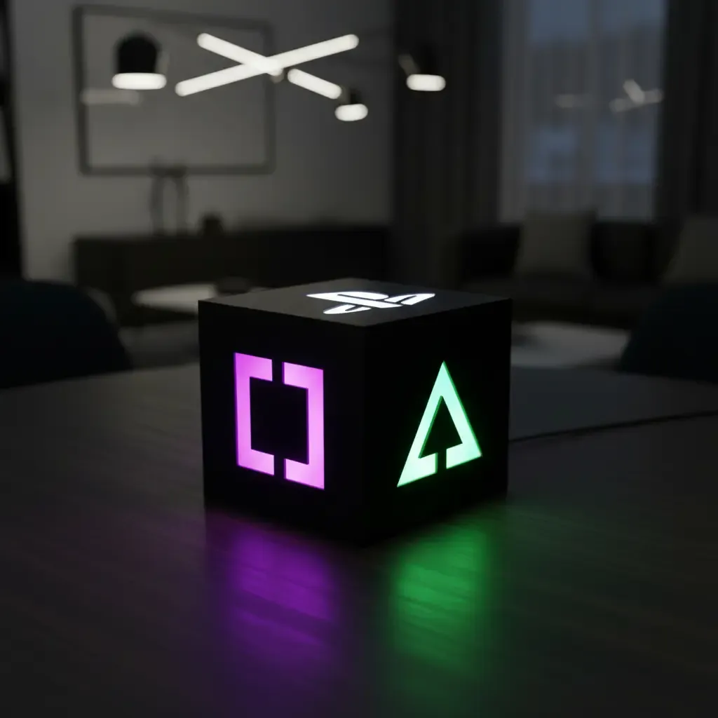 Mini Abajur Playstation V2 Cubo Luminária Acrílico Led Gamer - R$ 44,5