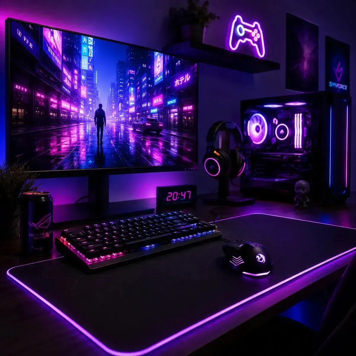 Mouse Gamer RGB USB Com Fio 3200 DPI Ajustável 7 Botões Fire Button LED 7 Cores Para PC Ergonômico